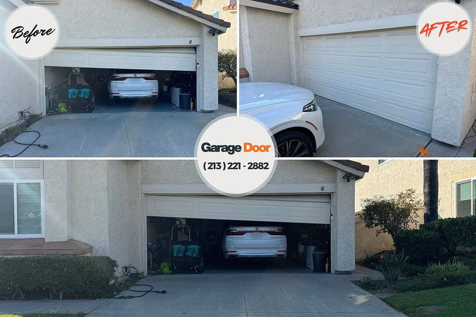 Before and after: garage door repair Wiggins, MS